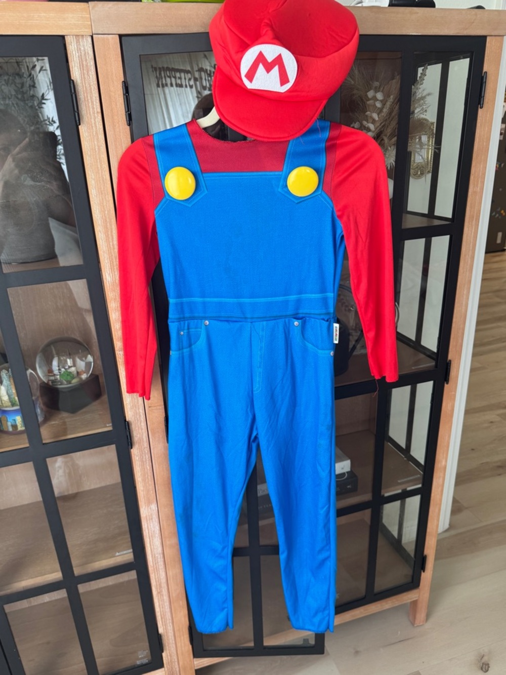 Super Mario bros Kart costume hat M jumpsuit boys kids halloween